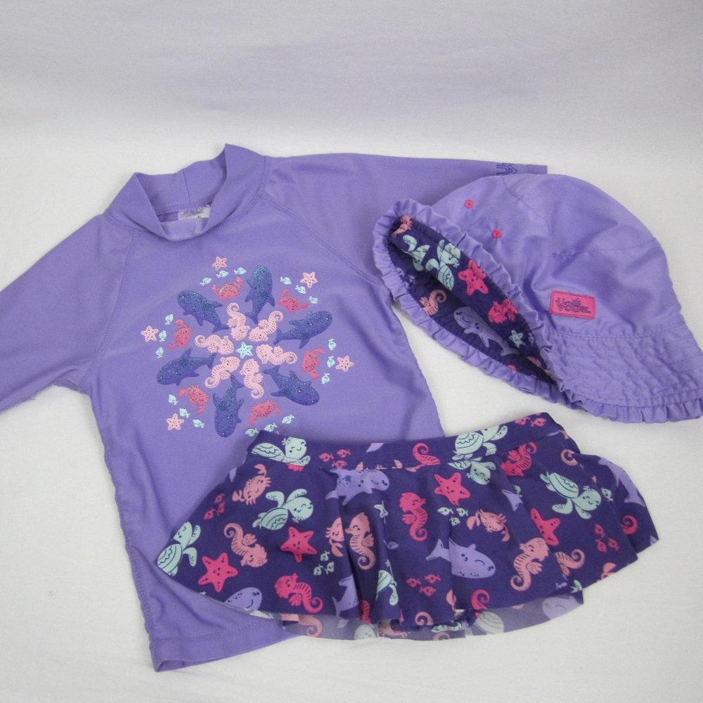 Swimsuit set 3pc girls size 6 by UV Skinz Sun & Swim Set